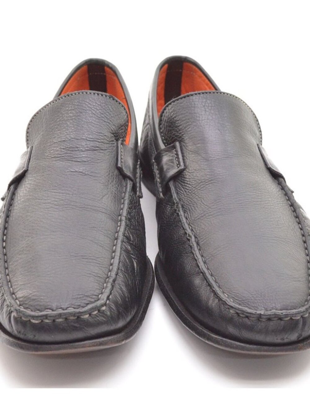 Men Santoni 81747 Black Grain Driving Moc Loafers 9.5 D - Picture 3 of 9